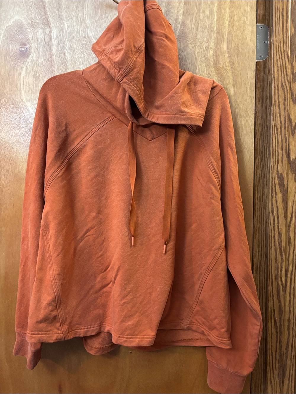 Athleta Rust Orange Hooded Pullover Sweatshirt